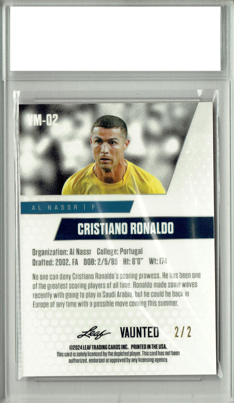 Certified Mint+ Cristiano Ronaldo 2024 Leaf Vaunted Metal #VM-02 Red Only 2 Made Rare Trading Card Portugal