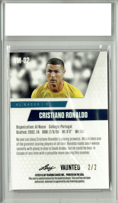 Certified Mint+ Cristiano Ronaldo 2024 Leaf Vaunted Metal #VM-02 Red #2 of 2 Made Rare Trading Card Portugal