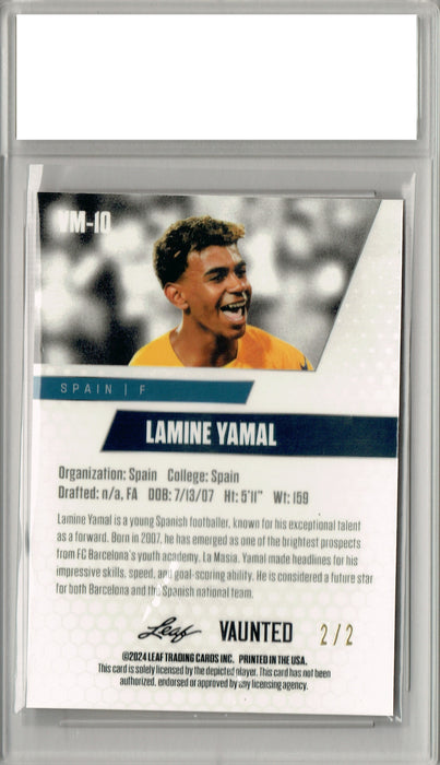 Lamine Yamal 2024 Leaf Vaunted Metal #VM-10 Red Only 2 Made Rookie Card PGI 10