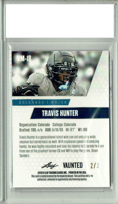 Travis Hunter 2024 Leaf Vaunted Metal #VM-18 Orange Only 3 Made Rookie Card PGI 10