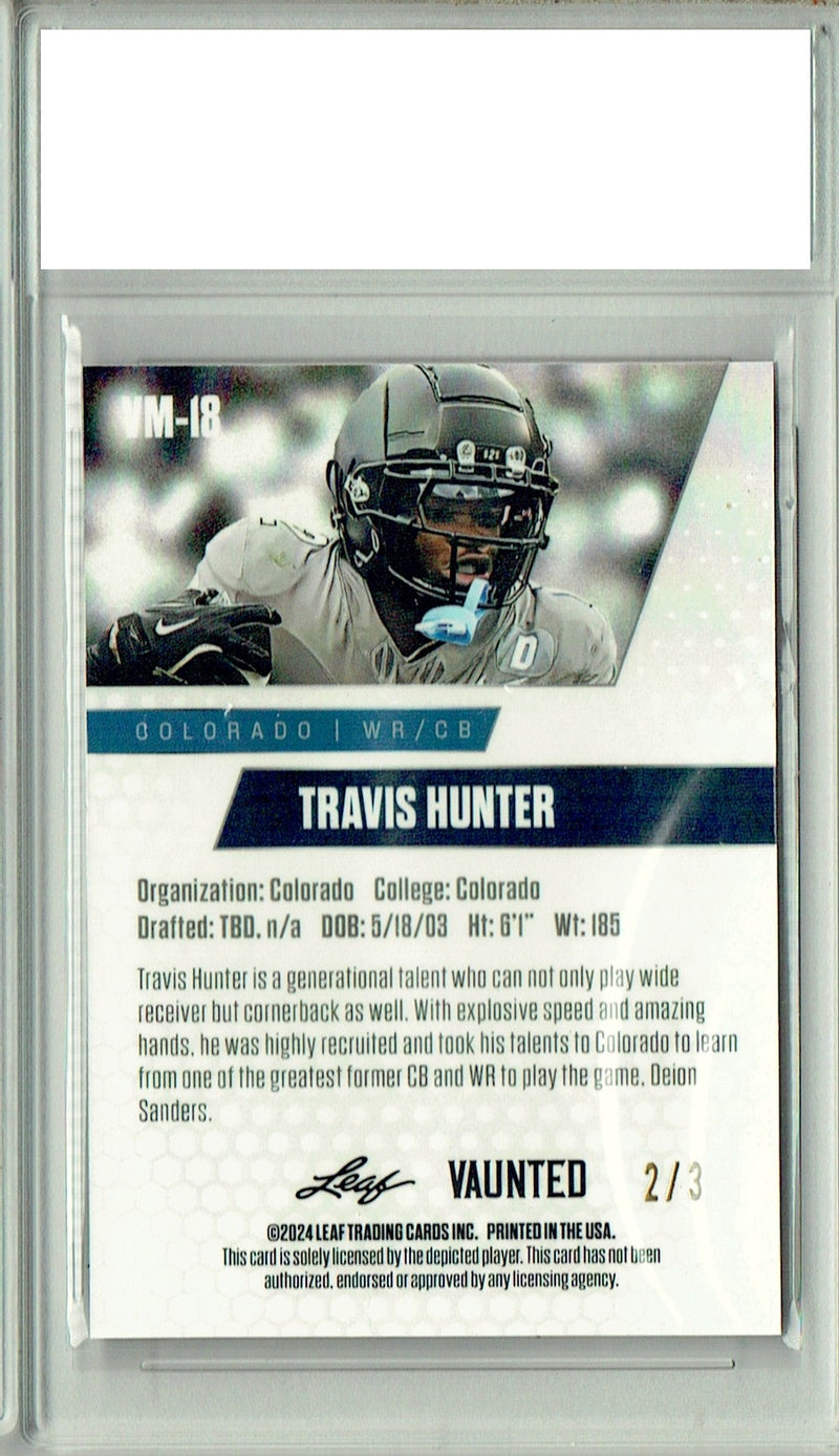 Travis Hunter Rookie Card Jacksonville Football Trading Card 2024 Leaf Vaunted Metal #VM-18 Orange Only 3 Made  Certified Mint+