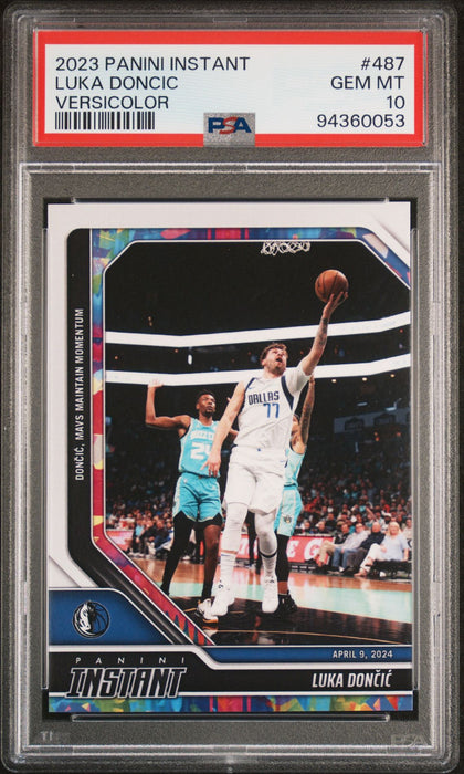 PSA 10 Luka Doncic 2023 Panini Instant #487 Versicolor #2 of 5 Rare Trading Card