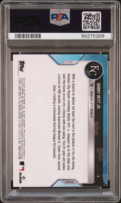 PSA 10 Bobby Witt Jr. 2022 Topps Now #3 1st MLB Hit! Rookie Card