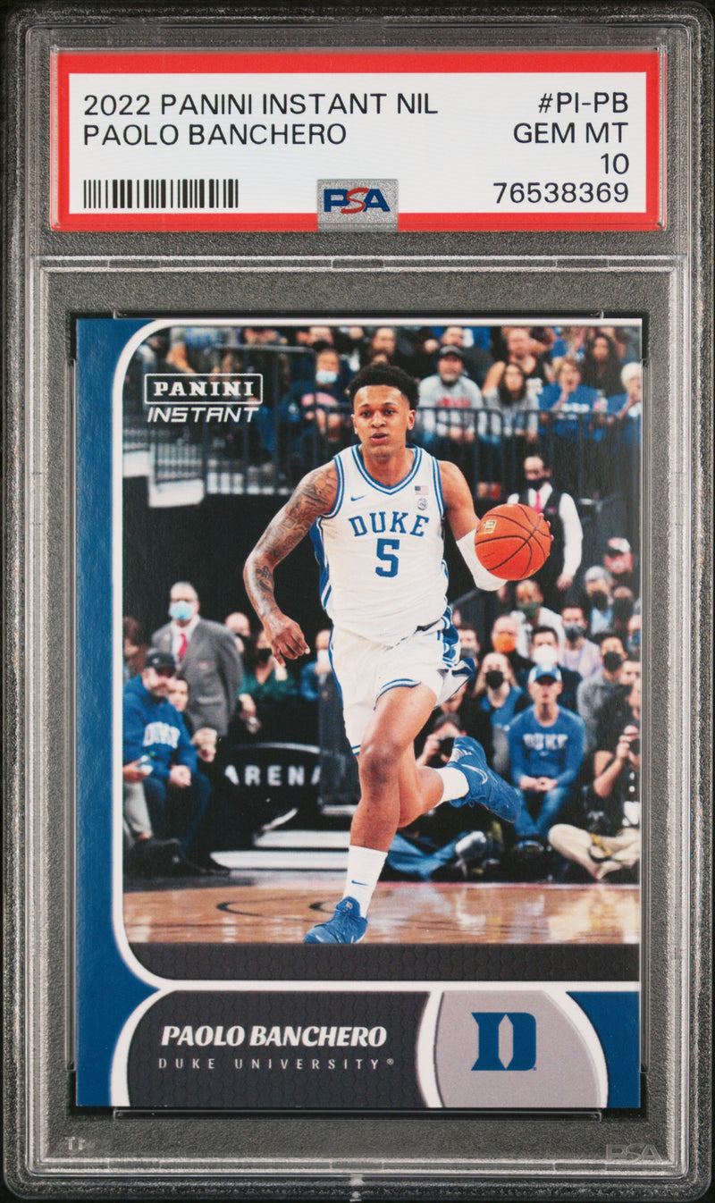PSA 10 GEM-MT Paolo Banchero 2022 Panini Instant NIL #PI-PB Rookie Card #1/440