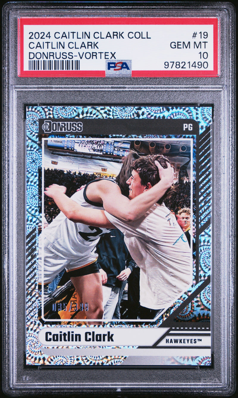 PSA 10 2024 Panini Caitlin Clark Collection #19 Vortex 35/399 Rookie Card Iowa Hawkeyes