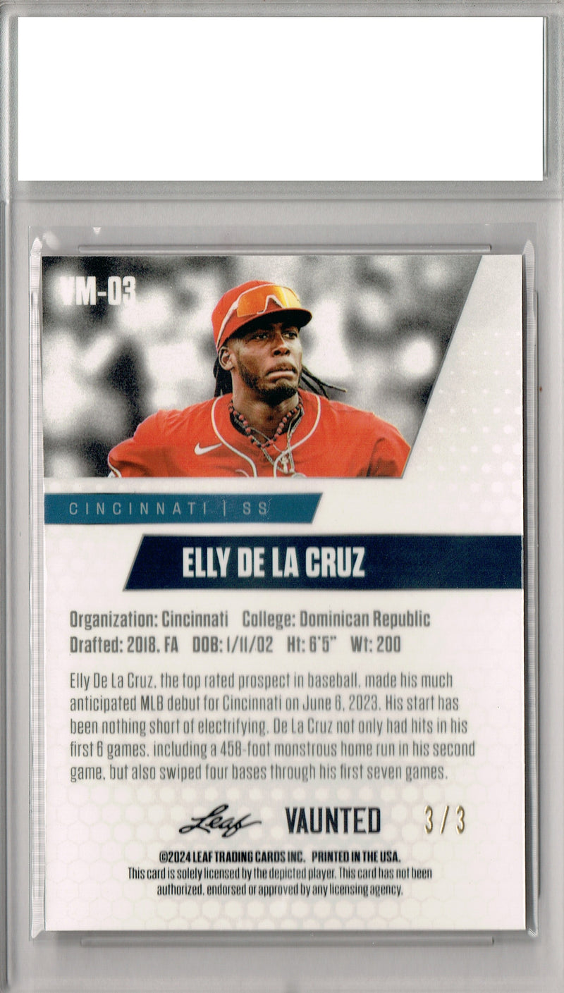 Elly De La Cruz 2024 Leaf Vaunted Metal #VM-03 Orange Only 3 Made Rookie Card PGI 10