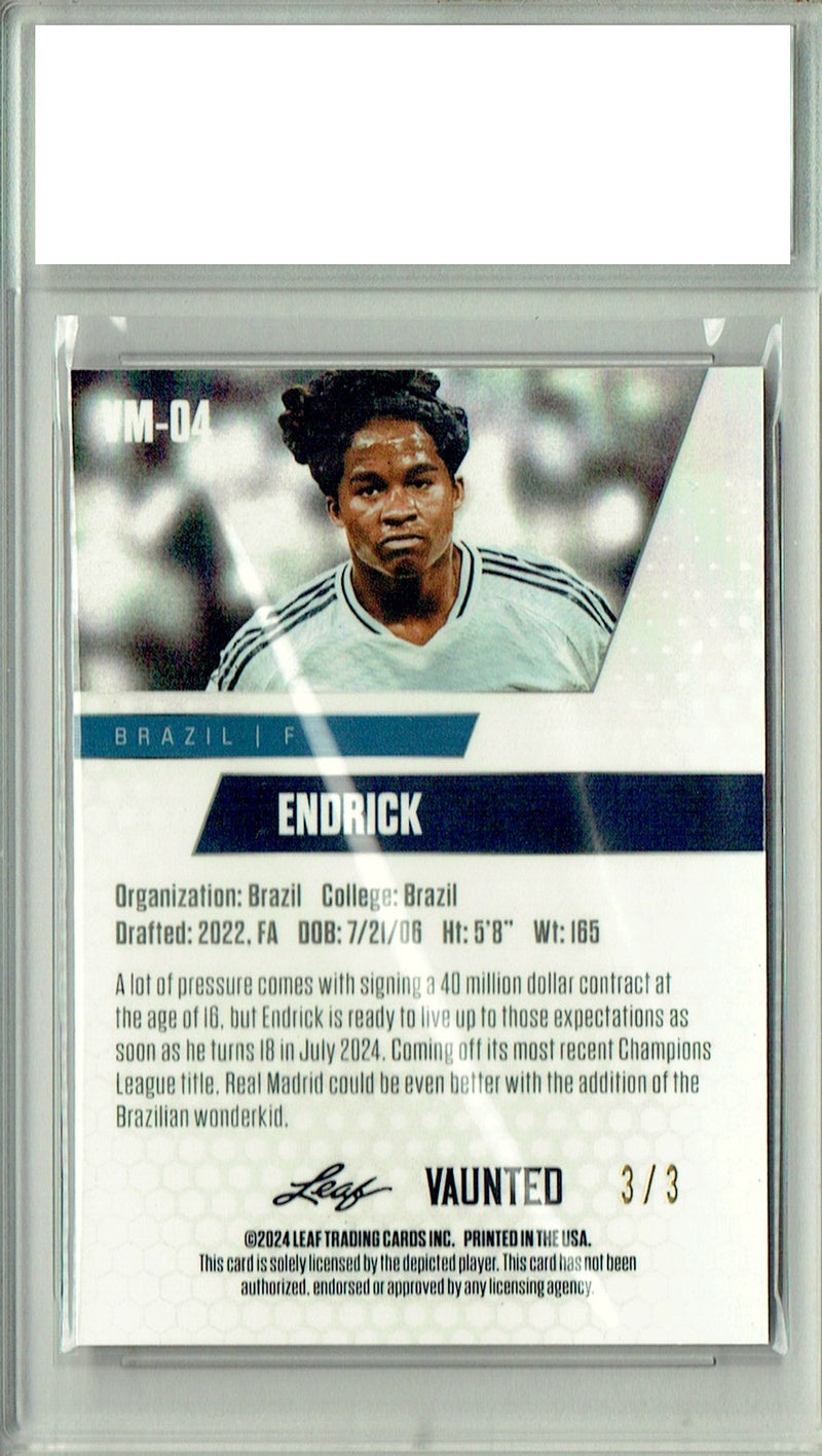Endrick 2024 Leaf Vaunted Metal #VM-04 Orange Only 3 Made Rookie Card PGI 10