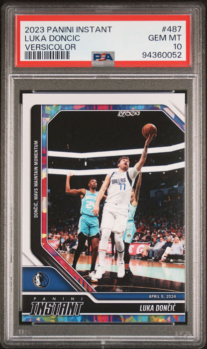 PSA 10 Luka Doncic 2023 Panini Instant #487 Versicolor #3 of 5 Rare Trading Card