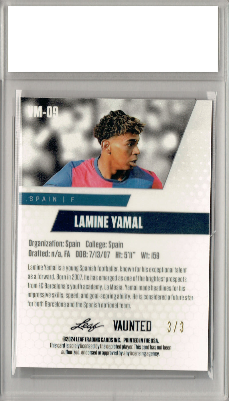 Certified Mint+ Lamine Yamal 2024 Leaf Vaunted Metal #VM-09 Orange Only 3 Made Rookie Card Barcelona