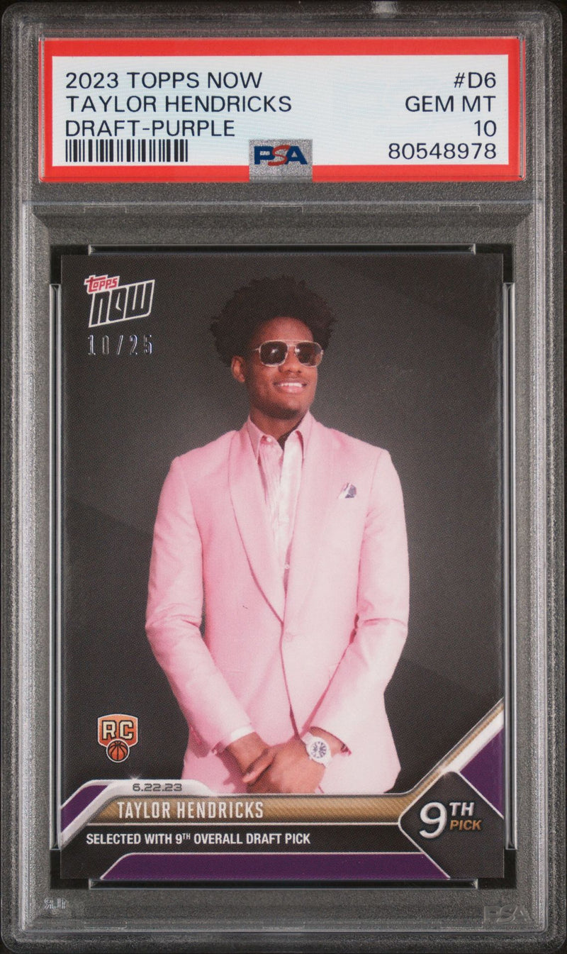 PSA 10 Taylor Hendricks 2023 Topps Now #D6 Purple SP Only 25 Made Rookie Card