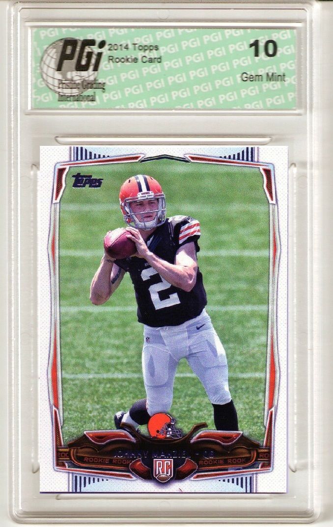 2014 Topps Football #429 Johnny Manziel, Cleveland RC Rookie Card PGI 10
