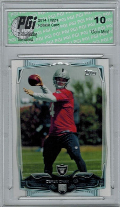 Derek Carr 2014 Topps Football #438 Las Vegas Raiders RC Rookie Card PGI 10