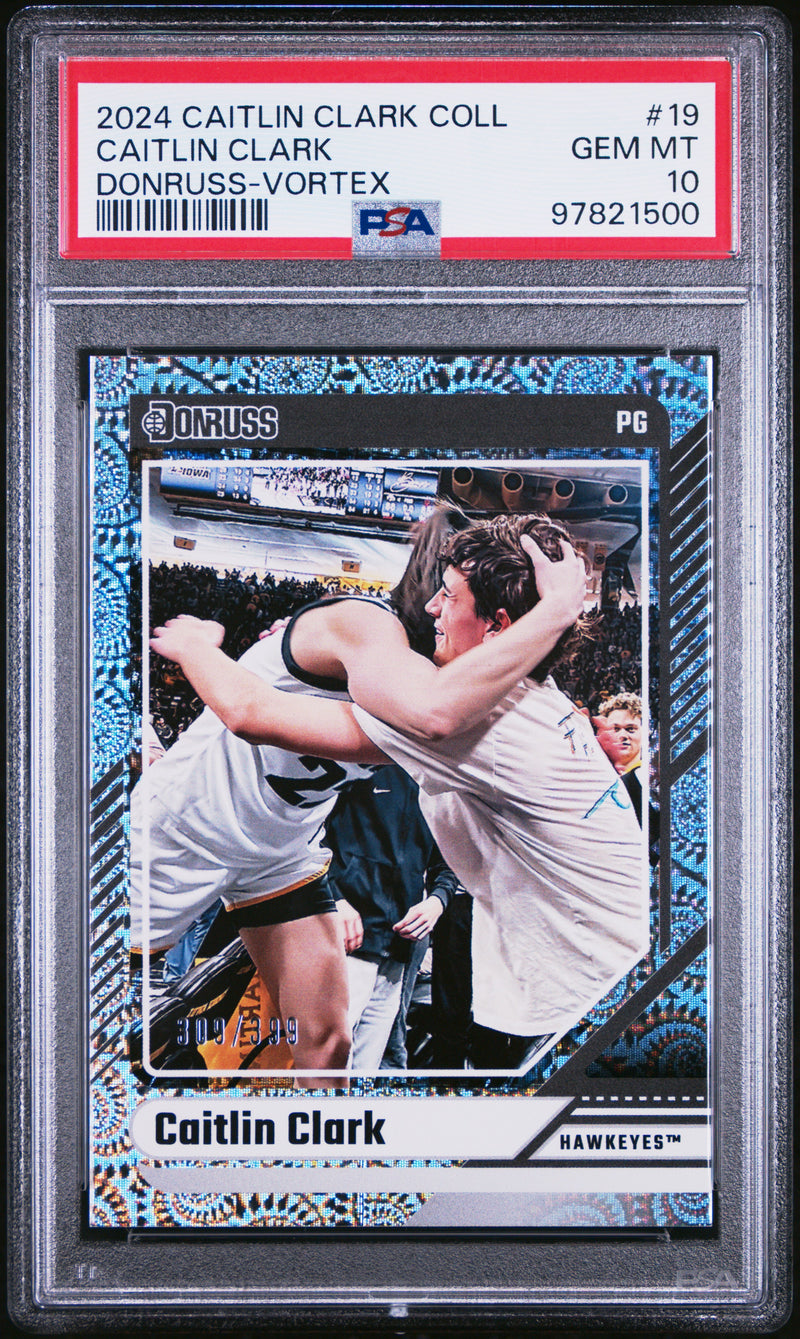 PSA 10 2024 Panini Caitlin Clark Collection #19a Vortex 309/399 Rookie Card Iowa Hawkeyes