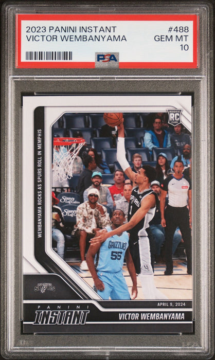 PSA 10 Victor Wembanyama 2024 Panini Instant #488 Wemby Rocks Spurs Rookie Card