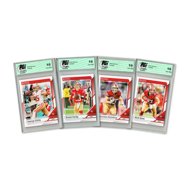 4) San Francisco 49ers PGI 10 Donruss Football 2024 Graded Trading Card Team Set