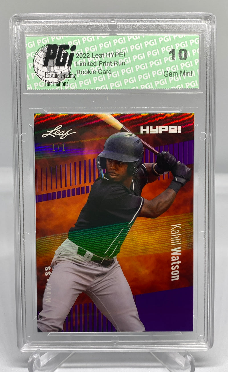 Kahlil Watson 2022 Leaf HYPE! #69 Purple Shimmer 1 of 1 Rookie Card PGI 10