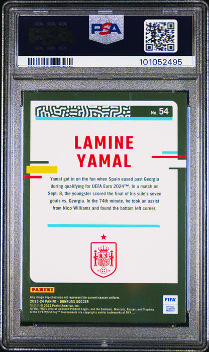 PSA 9 Lamine Yamal 2024 Donruss Silver Parallel #54 Spain Rookie Card