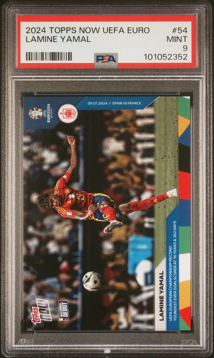 PSA 9 Lamine Yamal 2024 Topps Now #54 Spain Rookie Card