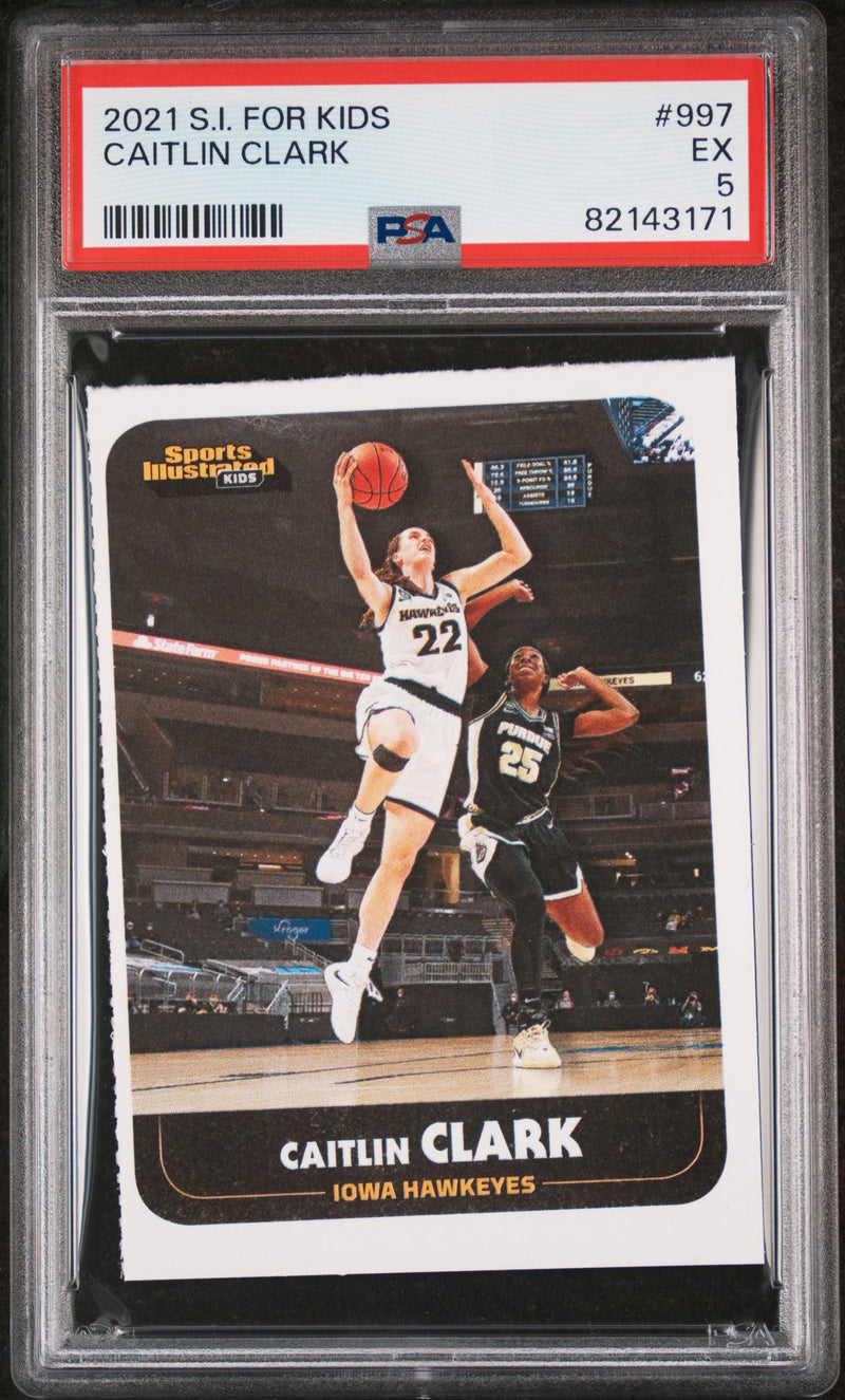 PSA 5 EX Caitlin Clark 2021 S.I. for Kids #997 Rookie Card Iowa Hawkeyes SI