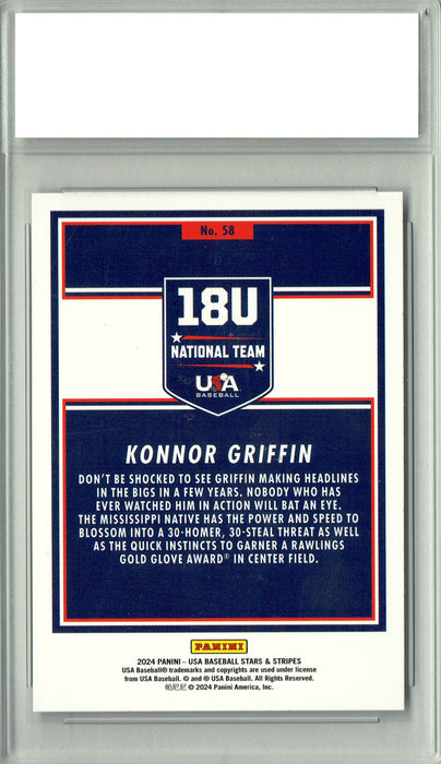 Konnor Griffin 2024 Panini #58 USA Stars & Stripes Rookie Card PGI 10
