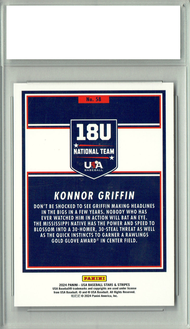 Certified Mint+ Konnor Griffin 2024 Panini #58 USA Stars & Stripes Rookie Card Pittsburgh Pirates