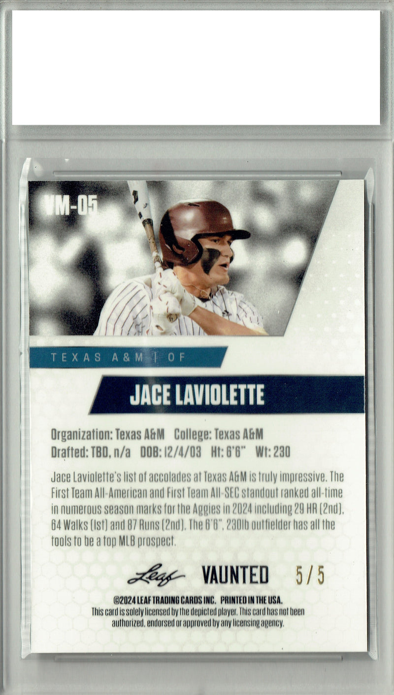 Jace LaViolette 2024 Leaf Vaunted Metal #VM-05 Green 5 Made Rookie Card PGI 10