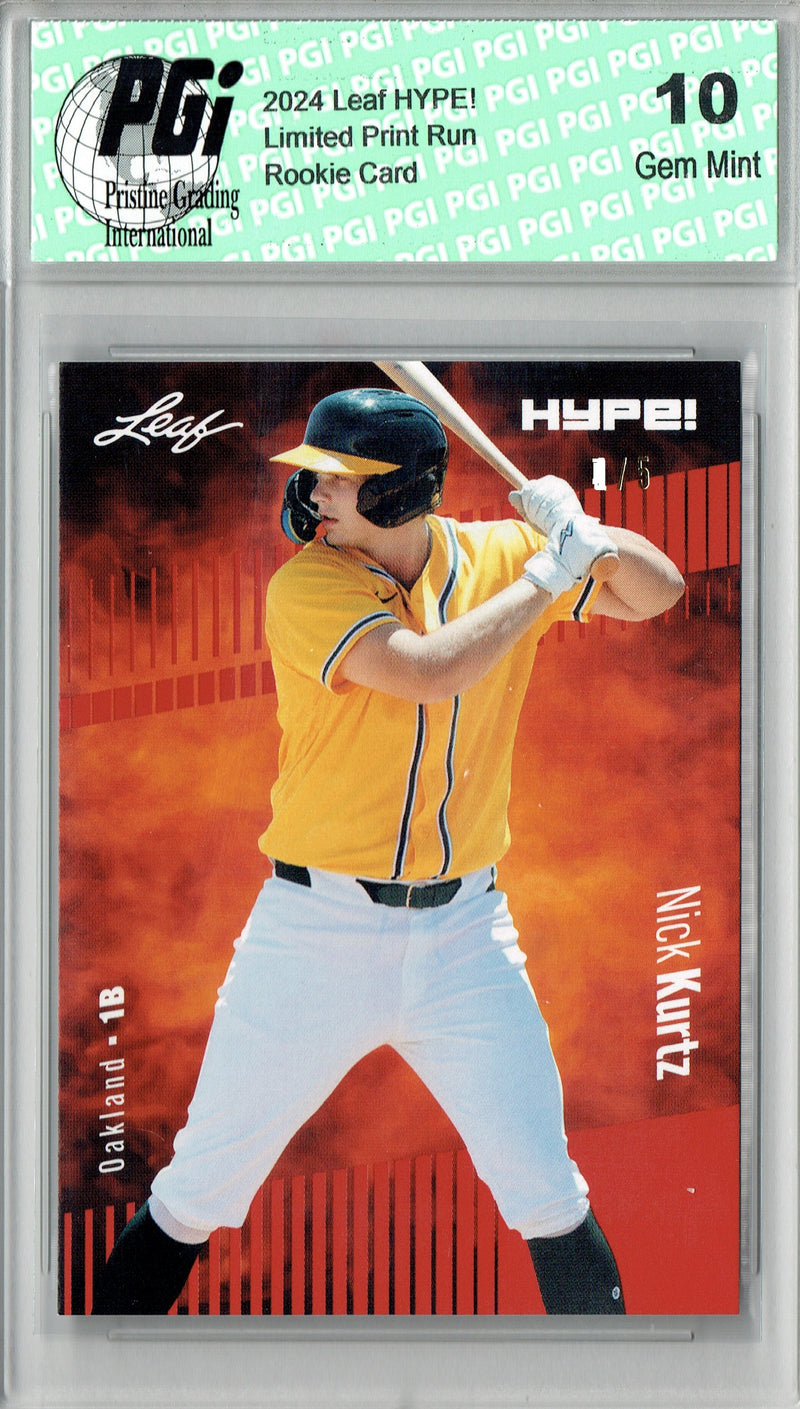 PGI 10 Nick Kurtz 2024 Leaf HYPE! #149 Red SP Just 5 Made Rookie Card