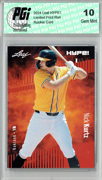Nick Kurtz 2024 Leaf HYPE! #149 Red SP Just 5 Made Rookie Card PGI 10