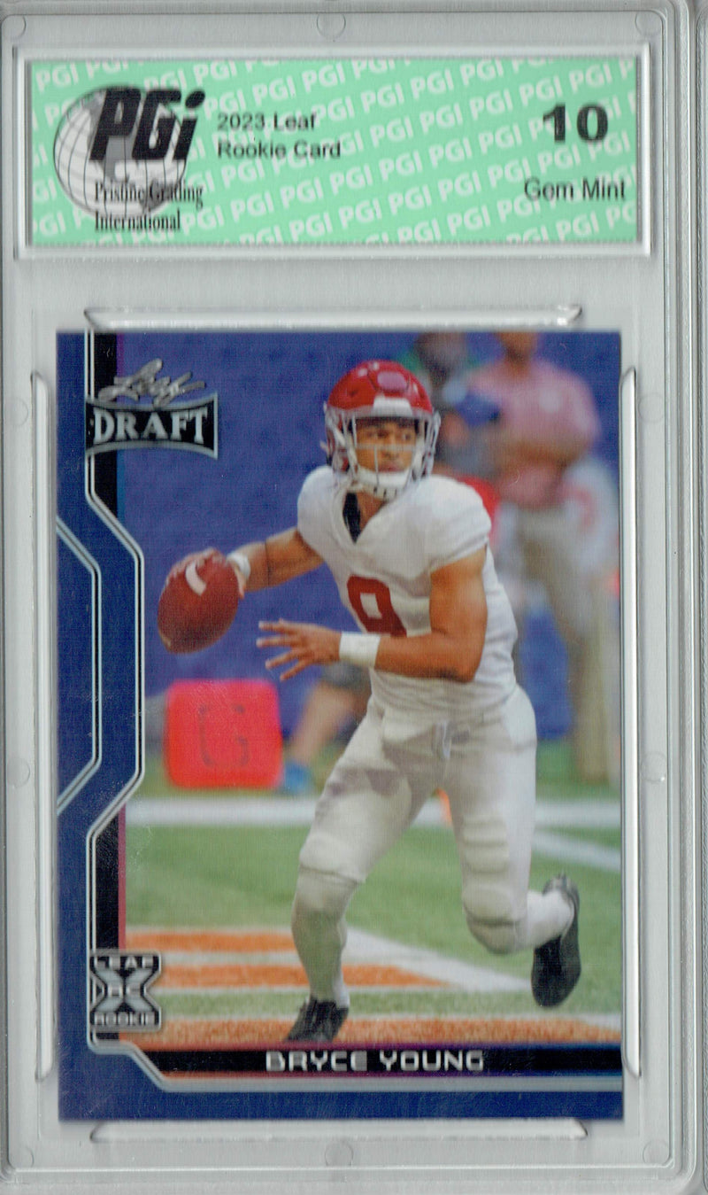 Bryce Young Rookie Card Carolina PGI 10 Gem Mint Football Trading Card 2023 Leaf Football #B1-5 Blue SP Special Edition