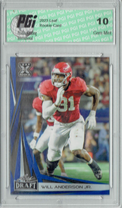 Will Anderson Jr. 2023 Leaf Football #B2-10 Blue Special Edtn. Rookie Card PGI 10