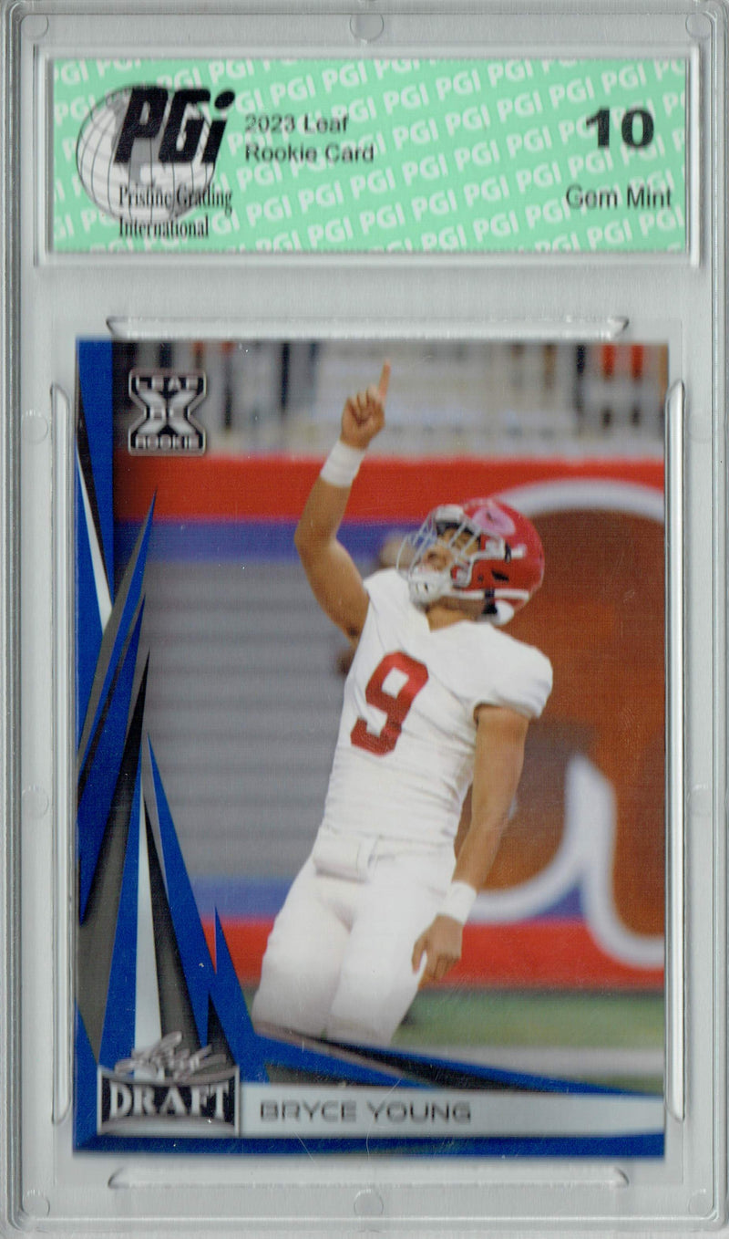 Bryce Young Rookie Card Carolina PGI 10 Gem Mint Football Trading Card 2023 Leaf Football #B2-5 Blue SP Special Edition