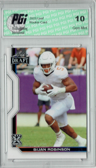 Bijan Robinson 2023 Leaf Football #B1-4 Special Edition Rookie Card PGI 10