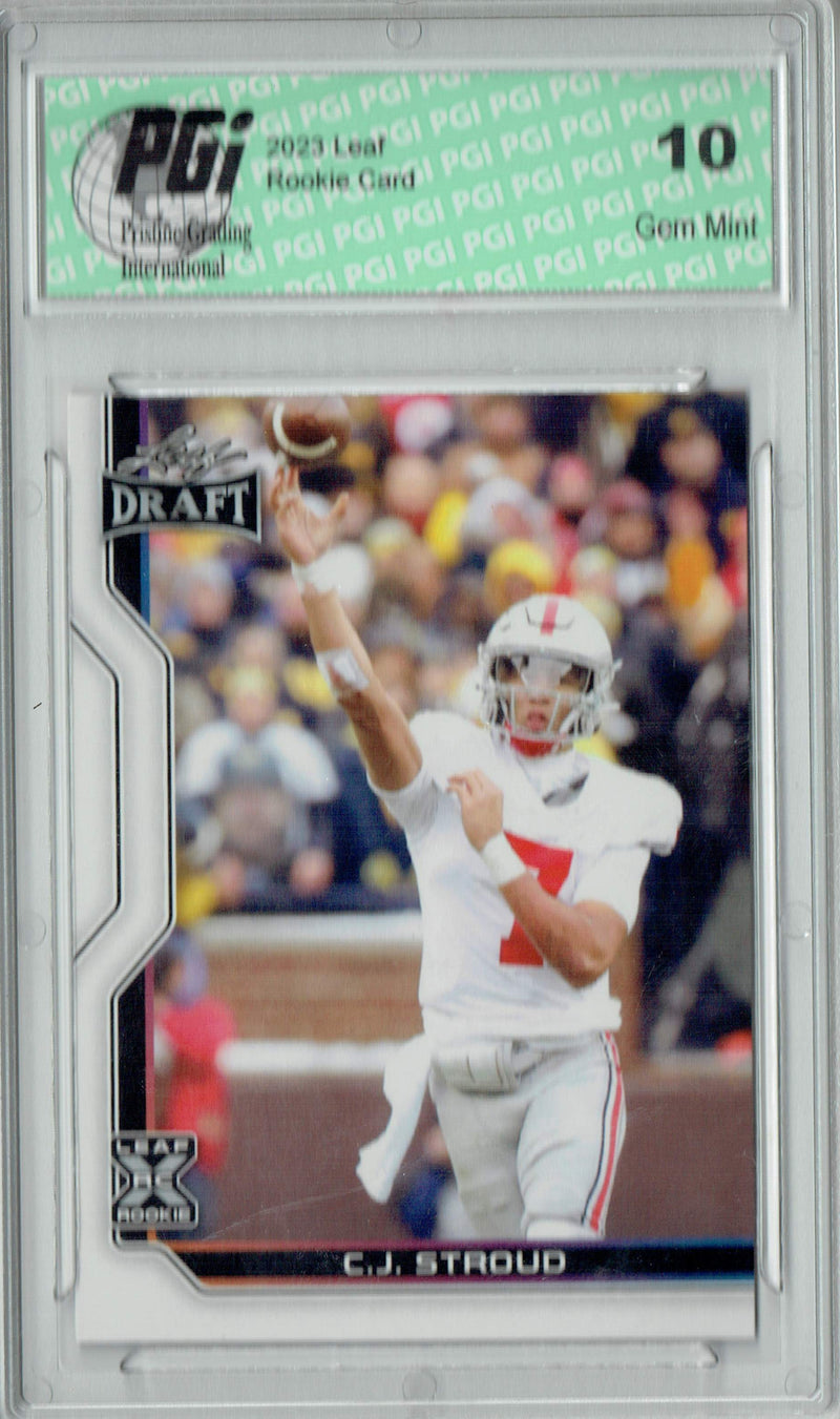 C.J. Stroud Rookie Card Ohio State / Houston PGI 10 Gem Mint Football Trading Card 2023 Leaf Football #B1-6 Special Edition
