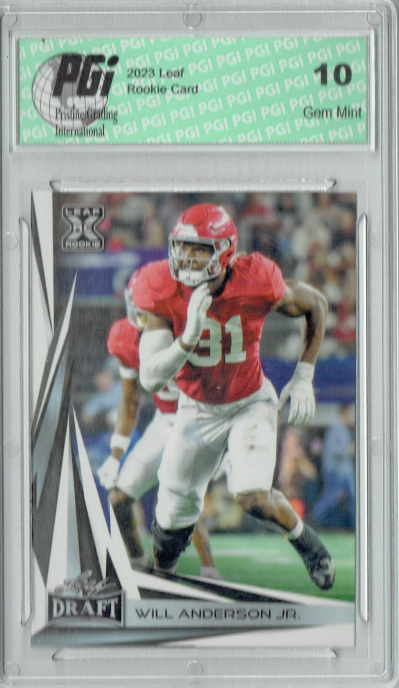 Will Anderson Jr. Rookie Card PGI 10 Gem Mint Football Trading Card 2023 Leaf Football #B2-10 Special Edition
