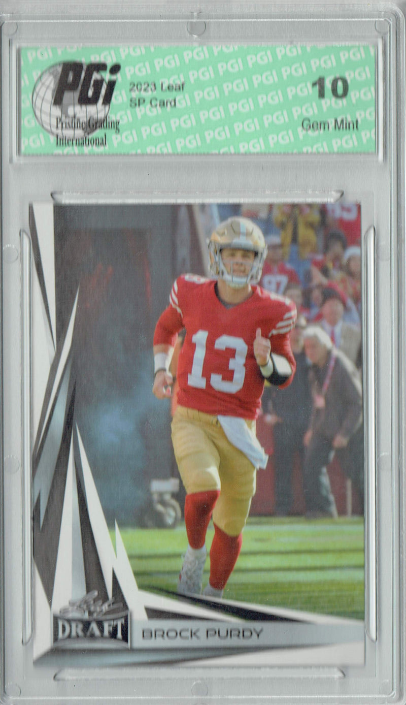 Brock Prdy Trading Card PGI 10 Gem Mint Football Card 2023 Leaf Football #B2-1 Special Edition