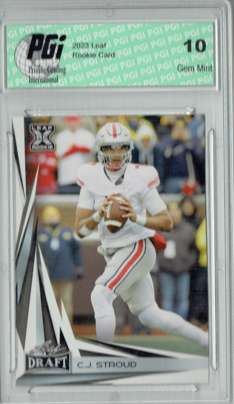 C.J. Stroud Rookie Card Ohio State / Houston PGI 10 Gem Mint Football Trading Card 2023 Leaf Football #B2-6 Special Edition