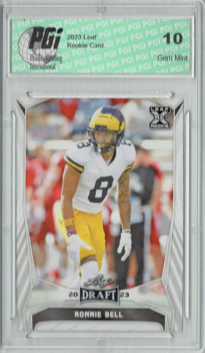 Ronnie Bell 2023 Leaf Football #67 Rookie Card PGI 10