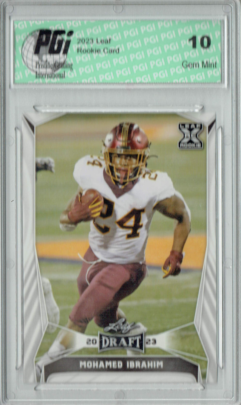 Mohamed Ibrahim Rookie Card PGI 10 Gem Mint Football Trading Card 2023 Leaf Football #63