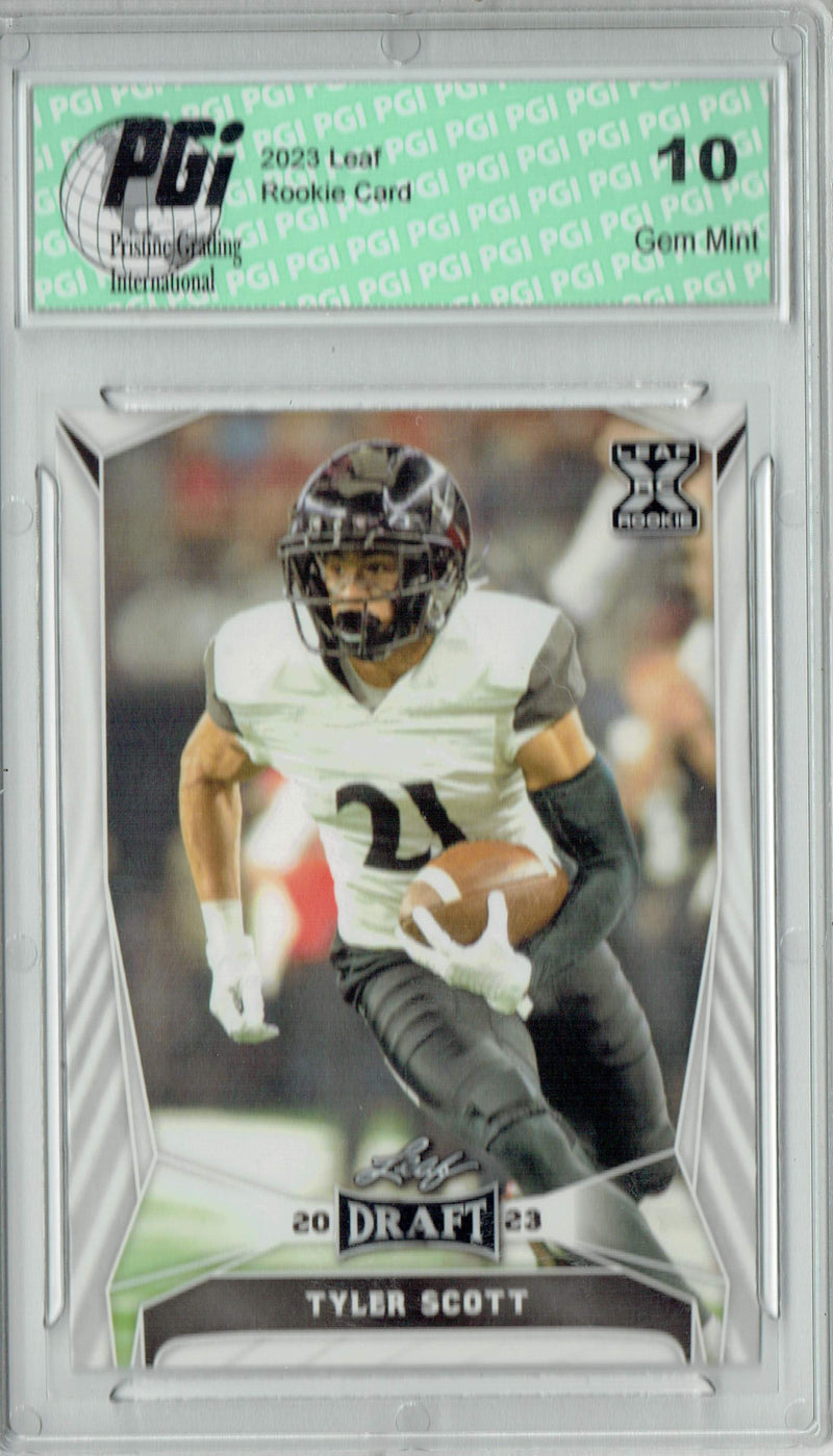 Tyler Scott Rookie Card PGI 10 Gem Mint Football Trading Card 2023 Leaf Football #71