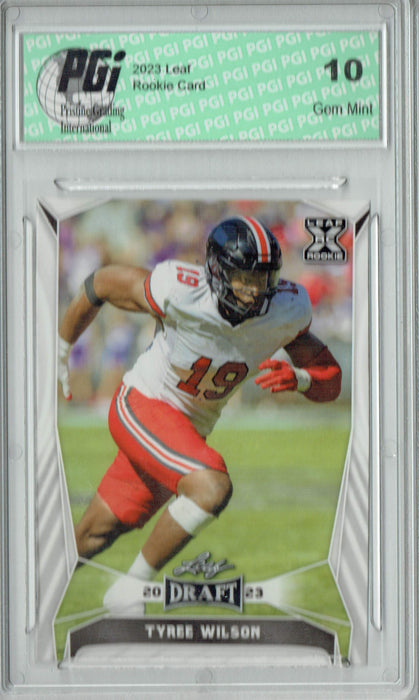Tyree Wilson 2023 Leaf Football #72 Rookie Card PGI 10