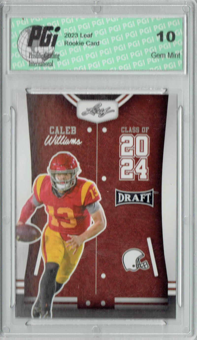 Caleb Williams Rookie Card USC / Chicago PGI 10 Gem Mint Football Trading Card 2023 Leaf Football #77 Class of 2024