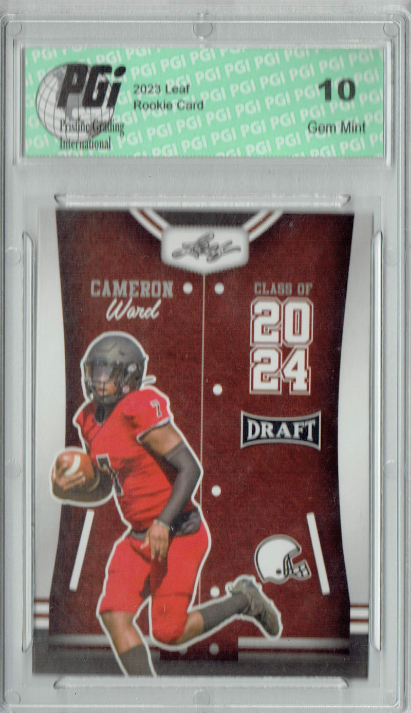 Cam Ward Rookie Card Tennessee PGI 10 Gem Mint Football Trading Card 2023 Leaf Football #78 Class of 2024