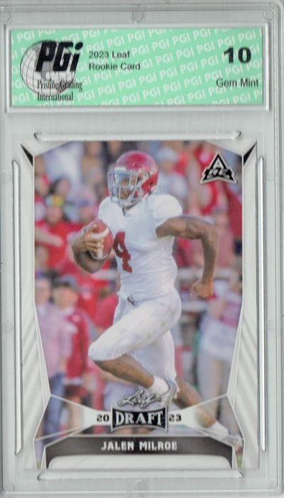Jalen Milroe 2023 Leaf Football #36 Rookie Card PGI 10