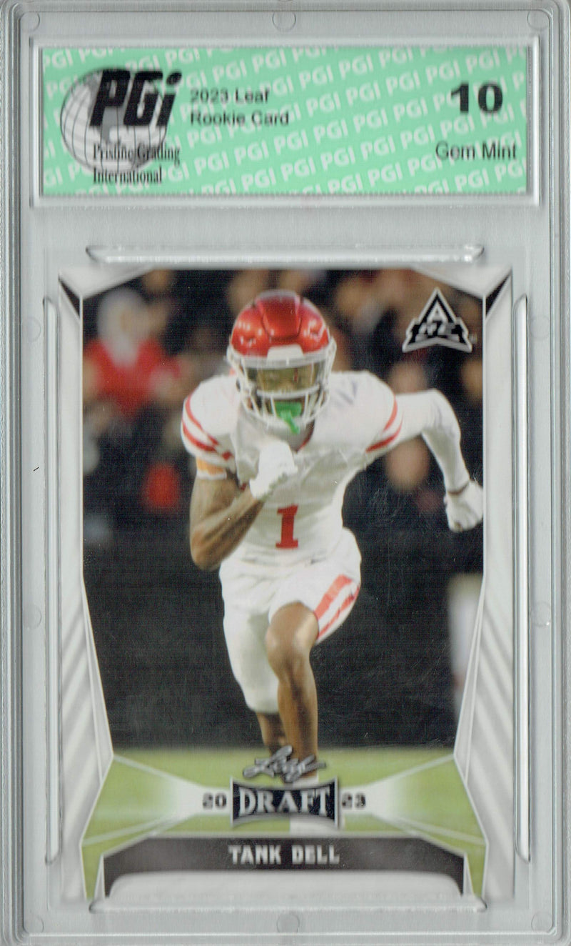 Tank Dell Rookie Card PGI 10 Gem Mint Football Trading Card 2023 Leaf Football #38