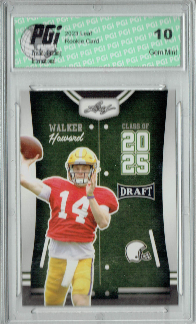 Walker Howard Rookie Card PGI 10 Gem Mint Football Trading Card 2023 Leaf Football #86 Class of 2025