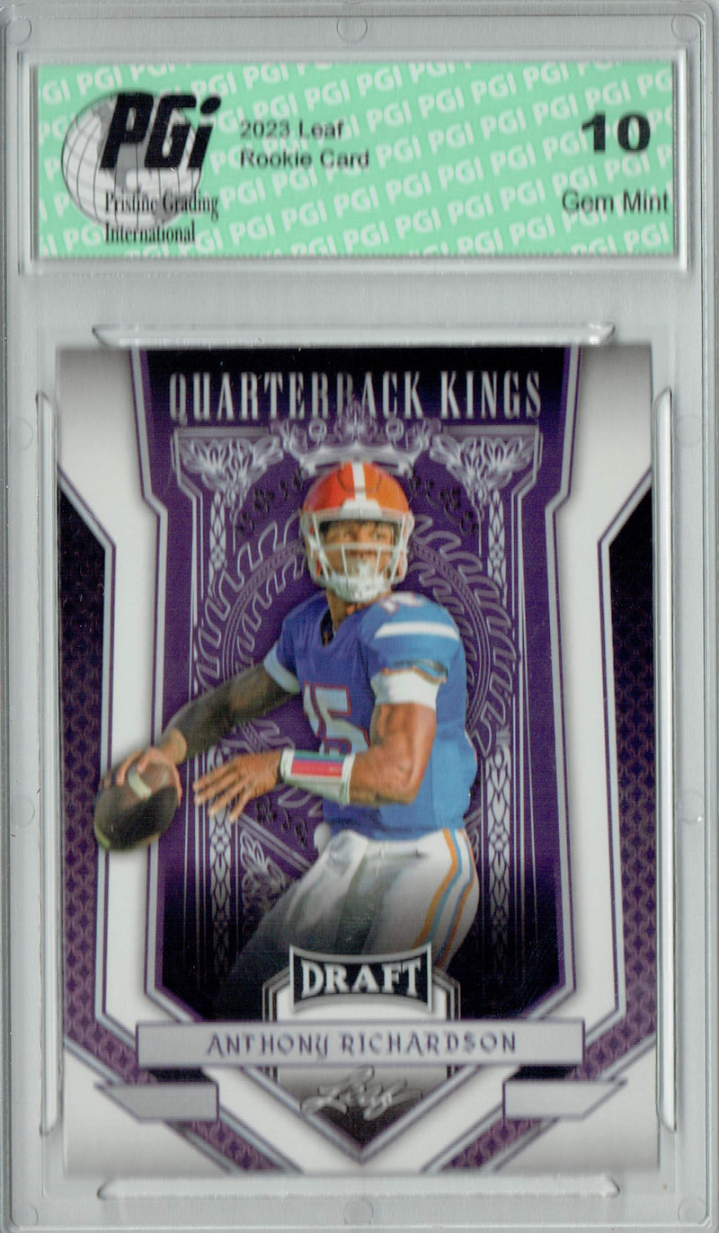 Anthony Richardson Rookie Card Indianapolis PGI 10 Gem Mint Football Trading Card 2023 Leaf Football #88 Quarterback Kings