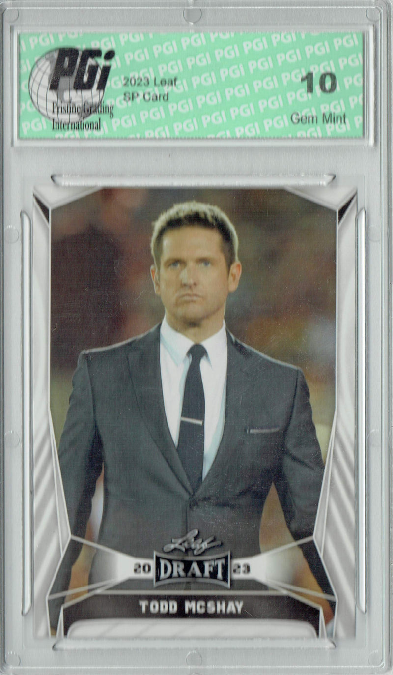 Todd McShay Trading Card PGI 10 Gem Mint Football Card 2023 Leaf Football #30 College Analyst