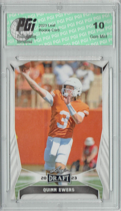 Quinn Ewers 2023 Leaf Football #28 Texas Rookie Card PGI 10