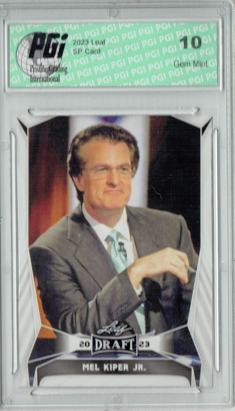 Mel Kiper Jr. Trading Card PGI 10 Gem Mint Football Card 2023 Leaf Football #25 Fantasy