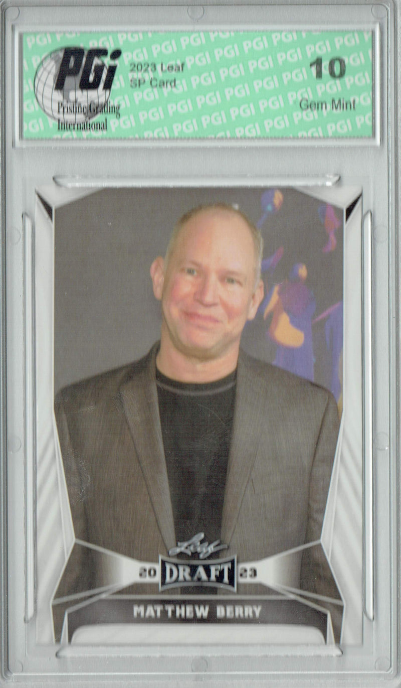 Matthew Berry Trading Card PGI 10 Gem Mint Football Card 2023 Leaf Football #24 Fantasy
